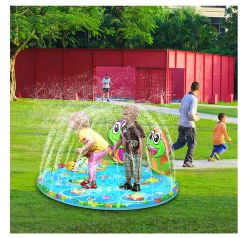 Water Play Pad Toys Inflatable Frog Sprinklers Splash Mat for Kids Children