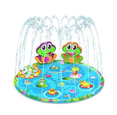 Water Play Pad Toys Inflatable Frog Sprinklers Splash Mat for Kids Children