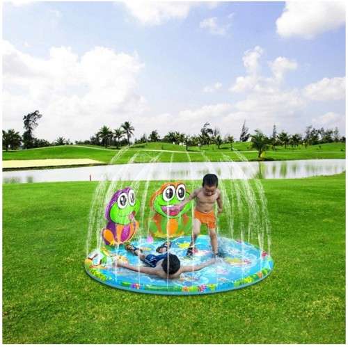 Water Play Pad Toys Inflatable Frog Sprinklers Splash Mat for Kids Children