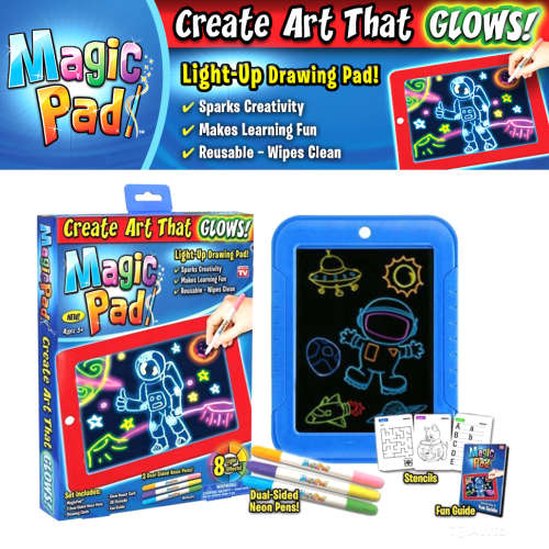Magic Pad Illuminated Drawing Magic Sketchpad - Light up Drawing Pad - Create Art That Glows