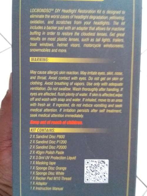 DIY Professional Headlight Restoration Restore Clean Renew Lens Polish Car Kit