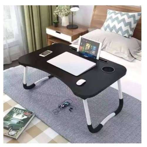 Portable Laptop Table with Cup and Tablet Holder