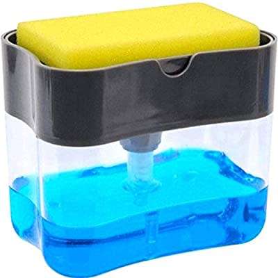 Soap Dispenser | Soap Pump and Sponge Caddy | 2-in-1 Dish Dispenser With Sponge | Dishwashing Soap