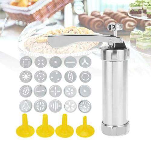 20 Pcs Chip Cookie Extruder Press Machine Biscuit Maker Cake Making Decorating Gun Kitchen Tools Set
