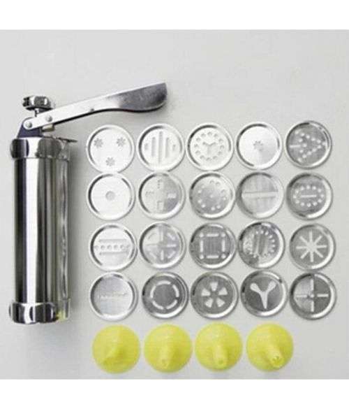 20 Pcs Chip Cookie Extruder Press Machine Biscuit Maker Cake Making Decorating Gun Kitchen Tools Set