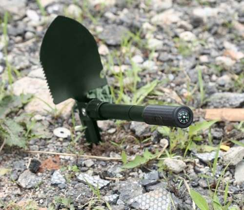 Mini Folding Shovel Multi-function Portable Shovel With Compass Excavation Spade Garden Outdoor