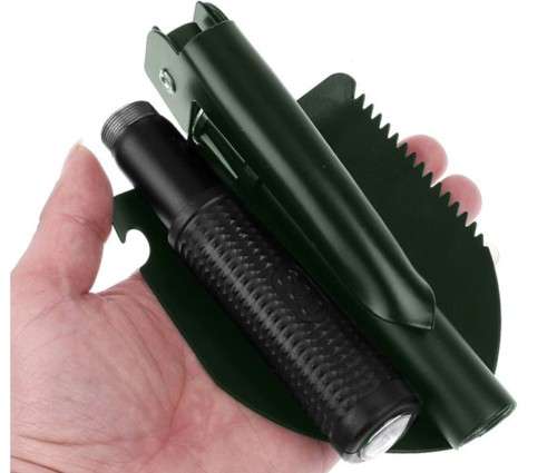 Mini Folding Shovel Multi-function Portable Shovel With Compass Excavation Spade Garden Outdoor