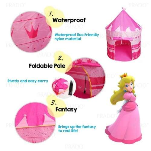 CASTLE CAMPING TENT FOLDABLE CUBBY HOUSE PRINCESS PRINCE PALCE PORTABLE OUTDOOR INDOOR