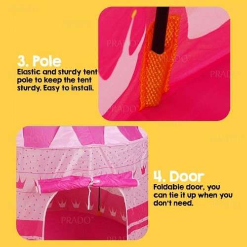 CASTLE CAMPING TENT FOLDABLE CUBBY HOUSE PRINCESS PRINCE PALCE PORTABLE OUTDOOR INDOOR