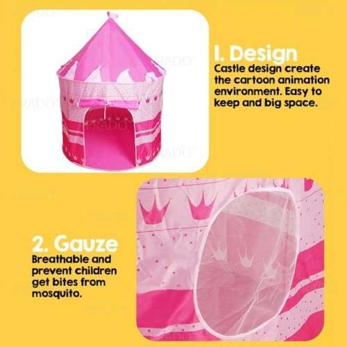 CASTLE CAMPING TENT FOLDABLE CUBBY HOUSE PRINCESS PRINCE PALCE PORTABLE OUTDOOR INDOOR