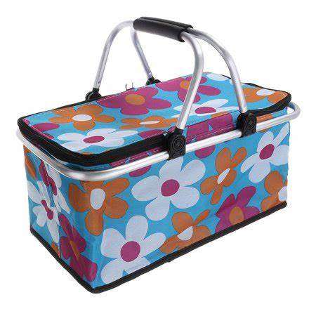 Large Size Foldable Insulated Cooler Picnic Basket with Double Handles folding picnic basket