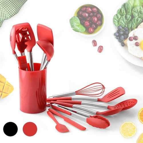 Silicone Kitchenware Cooking Utensils Heat Resistant  Non-Stick Cooking Utensils Kitchen Black