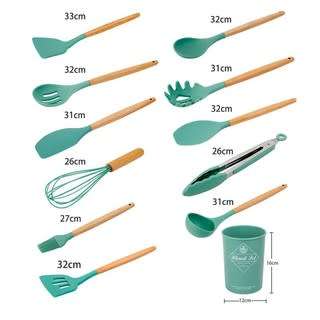 Silicone Kitchenware Cooking Utensils Heat Resistant  Non-Stick Cooking Utensils Kitchen Black