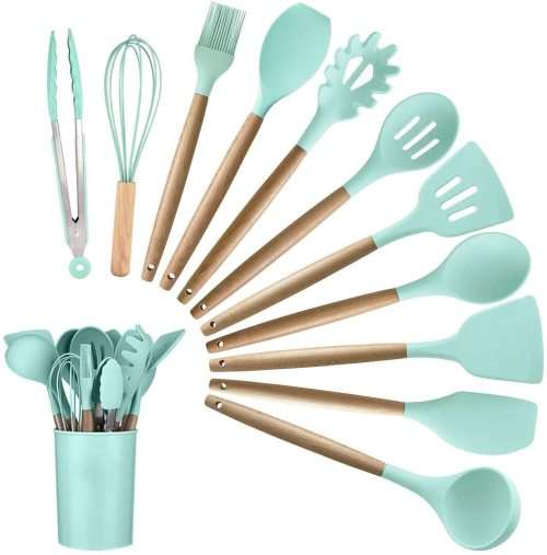 Silicone Kitchenware Cooking Utensils Heat Resistant  Non-Stick Cooking Utensils Kitchen Black