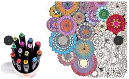 Markers 36 pcs marker Colours Graphic Drawing Painting Art Dual Tip Sketch Pens Set