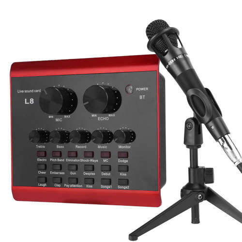 Phone Game Sound Card,Live Sound Card,Q-3k100Red Live Broadcast Sound Card Set Mobile Phone Computer