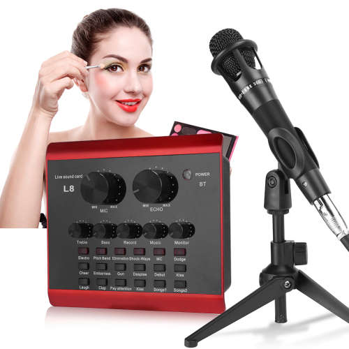 Phone Game Sound Card,Live Sound Card,Q-3k100Red Live Broadcast Sound Card Set Mobile Phone Computer