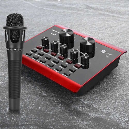 Phone Game Sound Card,Live Sound Card,Q-3k100Red Live Broadcast Sound Card Set Mobile Phone Computer
