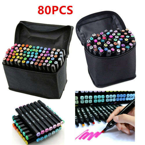 80PCS Acrylic Paint Marker Pens Permanent Art Rock Metal Glass Pebble Waterproof