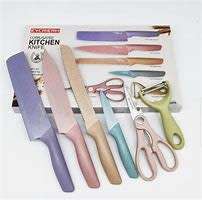 6pcs Kitchen Knife Set Corrugated Colorful Stainless Steel Chef Knife Bread Knife Cleaver Scissors