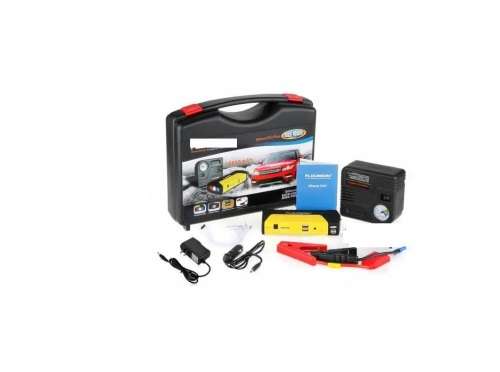 Multi-Function Car Jump Starter Kit with Built-in Survival Hammer, Blade, LED Torch Flashlight