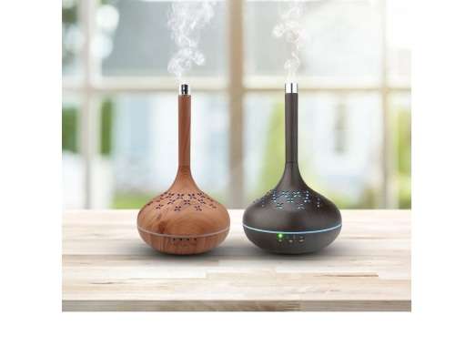Aroma Diffuser Humidifier With Color Changing LED Light Q-T65 - Dark Brown And light brown color