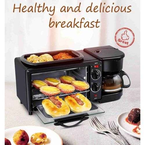 3 IN 1 HOME MULTI-FUNCTIONAL BREAKFAST MAKER COFFEE MECHANICAL OVEN MINI BUFFET  MACHINE TOASTER 9L