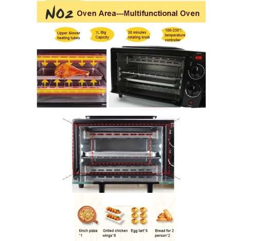 3 IN 1 HOME MULTI-FUNCTIONAL BREAKFAST MAKER COFFEE MECHANICAL OVEN MINI BUFFET  MACHINE TOASTER 9L