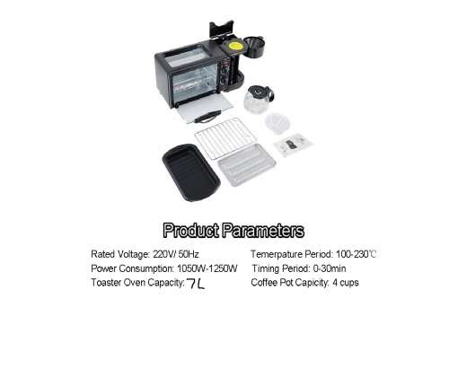3 IN 1 HOME MULTI-FUNCTIONAL BREAKFAST MAKER COFFEE MECHANICAL OVEN MINI BUFFET  MACHINE TOASTER 9L