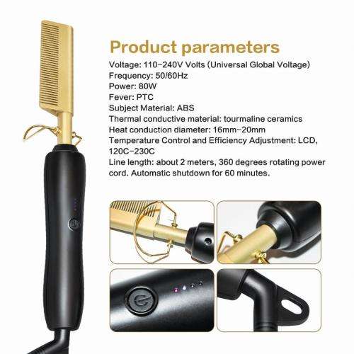 Hot Straightening Heat Pressing Comb Ceramic Curling Flat Iron Curler Designed Hair Straightener Cur
