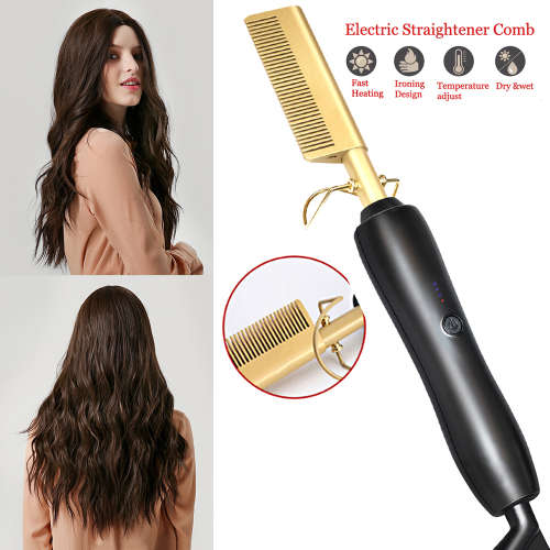 Hot Straightening Heat Pressing Comb Ceramic Curling Flat Iron Curler Designed Hair Straightener Cur