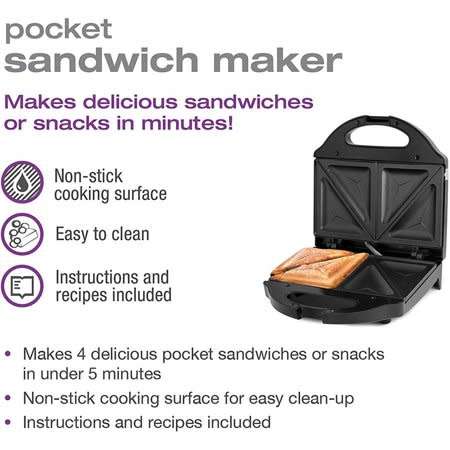 Sandwich Maker, Toaster and Electric Panini Grill with Ultra Nonstick