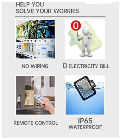 GD-830 3model lights Flood Light 30W waterproof solar sensor wall light with remote