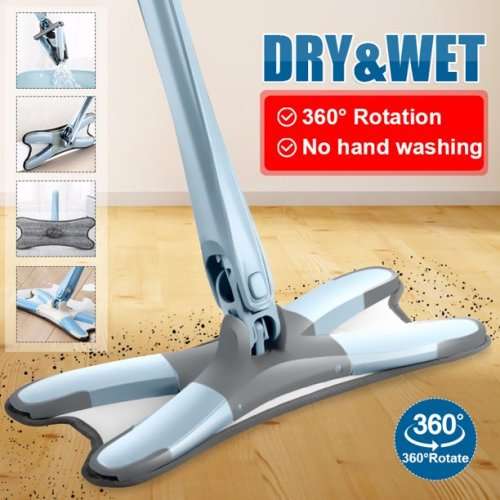 360 Degree X-type Floor Mop with Reusable Microfiber Pad