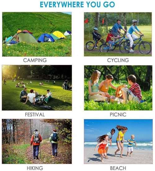 1.4M*2.1M Waterproof Beach Blanket Outdoor Portable Picnic Mat Camping Ground Mat (pink color)