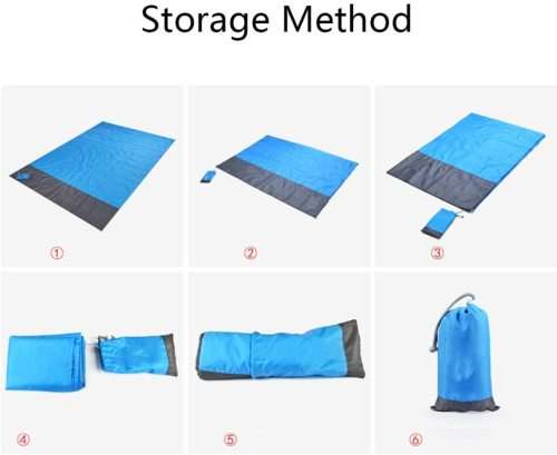 1.4M*2.1M Waterproof Beach Blanket Outdoor Portable Picnic Mat Camping Ground Mat (pink color)