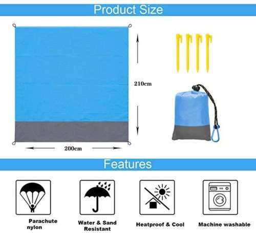 1.4M*2.1M Waterproof Beach Blanket Outdoor Portable Picnic Mat Camping Ground Mat (pink color)