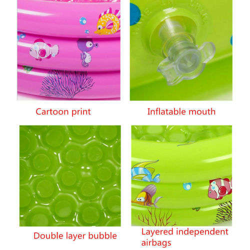 3 Ring Inflatable Paddling Pool Children Kids Swimming Pool Outdoor Garden pink