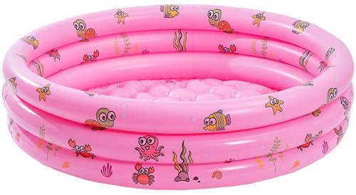 3 Ring Inflatable Paddling Pool Children Kids Swimming Pool Outdoor Garden pink