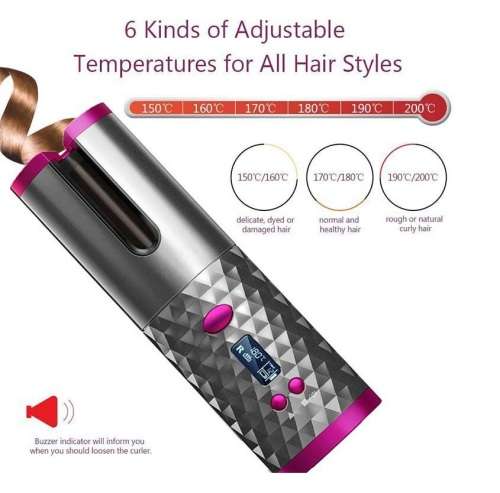 Automatic Hair Curler Portable USB Professional Curling LED Display