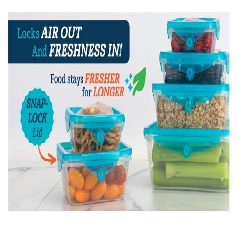 12 pcs Food Storage Containers with Stretch and Fit Lids!