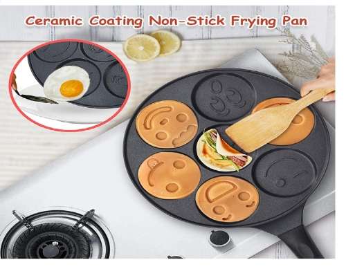 7 Mold Emoji Reactions Non-Stick Egg Pancake Maker Frying Pan
