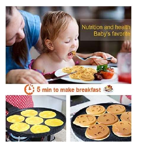 7 Mold Emoji Reactions Non-Stick Egg Pancake Maker Frying Pan