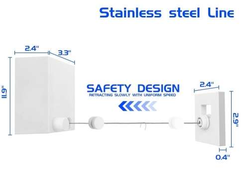 Retractable Stainless Steel  wire Clothesline length 4.2 meter