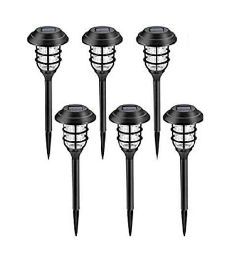 Outdoor Waterproof LED Solar Garden Pathway Lights - Pack of 6