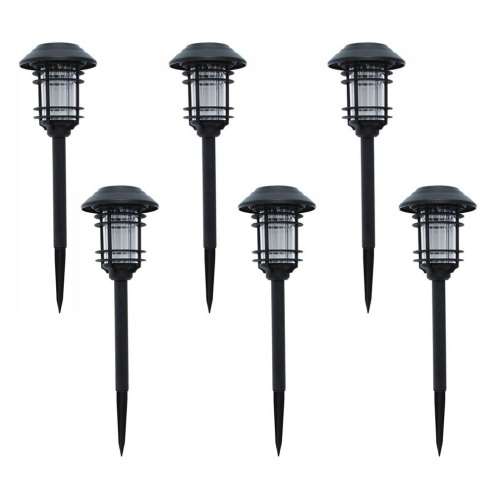 Outdoor Waterproof LED Solar Garden Pathway Lights - Pack of 6