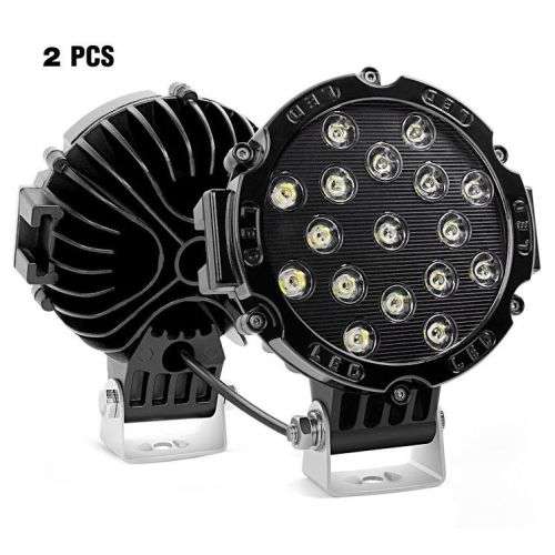 set of 2  7` 51w 5100LM Black Round Spot Light Pod