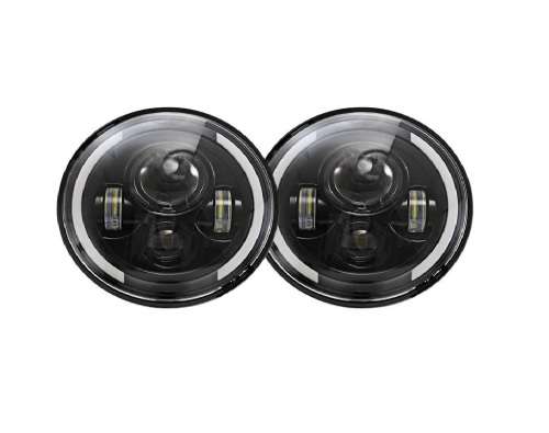 Set of 2 Headlight 7 Inch with DRL and Turn Signal