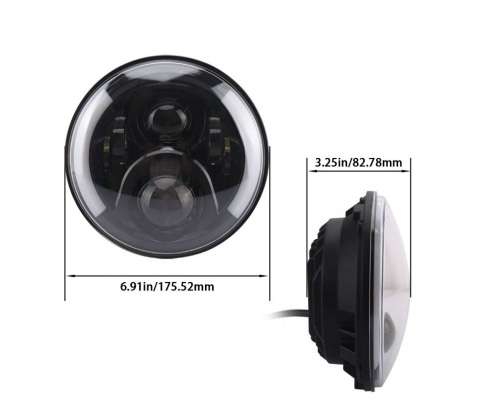 Set of 2 Headlight 7 Inch with DRL and Turn Signal