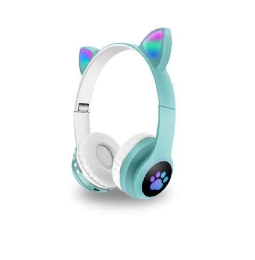 Cat Ear Wireless Headphones, LED Light Up Kids Bluetooth Headphones Over On Ear w/Microphone